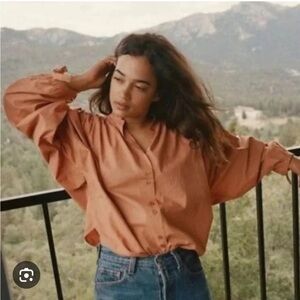 Doen Women's Button Down Shirt in Rust